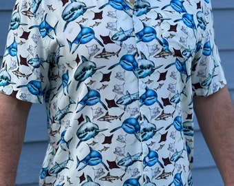 Shark & Stingray Aloha Shirt - East Coast Party Shirt