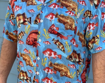 Alaska Rockfish shirt, Hawaiian style, bottom fish, sculpin
