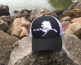 Alaska Flag Mesh Baseball Cap, AK Aloha Co, Adjustable