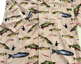Alaska Fly Fishing Hawaiian Shirt: Viscose Aloha Shirt