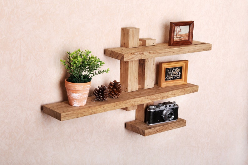 Shifting Adjustable Shelf Wall Wood Shelf Floating Wall Rustic Etsy UK