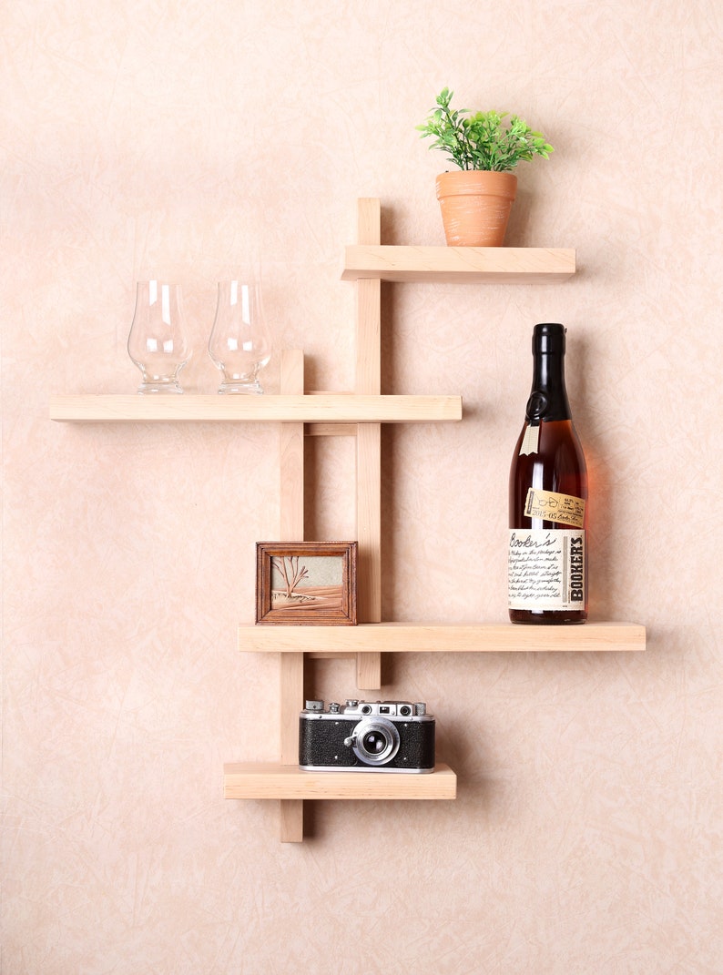 Shifting Adjustable Shelf wall shelf Wood shelf floating wall Etsy