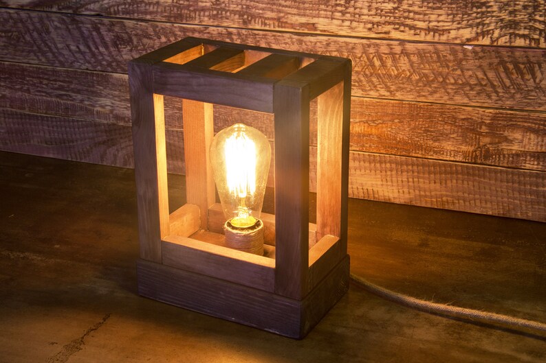 wooden lamp table