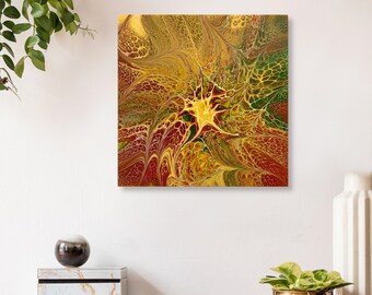 Original Earth Tones Acrylic Pour Painting, Abstract Wall Art (40cm)