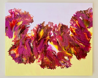 Original Acrylic Pour Painting, Modern Abstract Canvas Wall Art (20x24 inches)