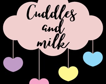 Milch und Knuddel | Digitale Dateien für Säugling- und Kleinkindbekleidung & mehr (SVG, PNG)