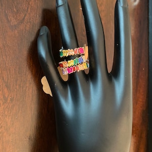 Colorful Eternity Bands in Sterling Silver