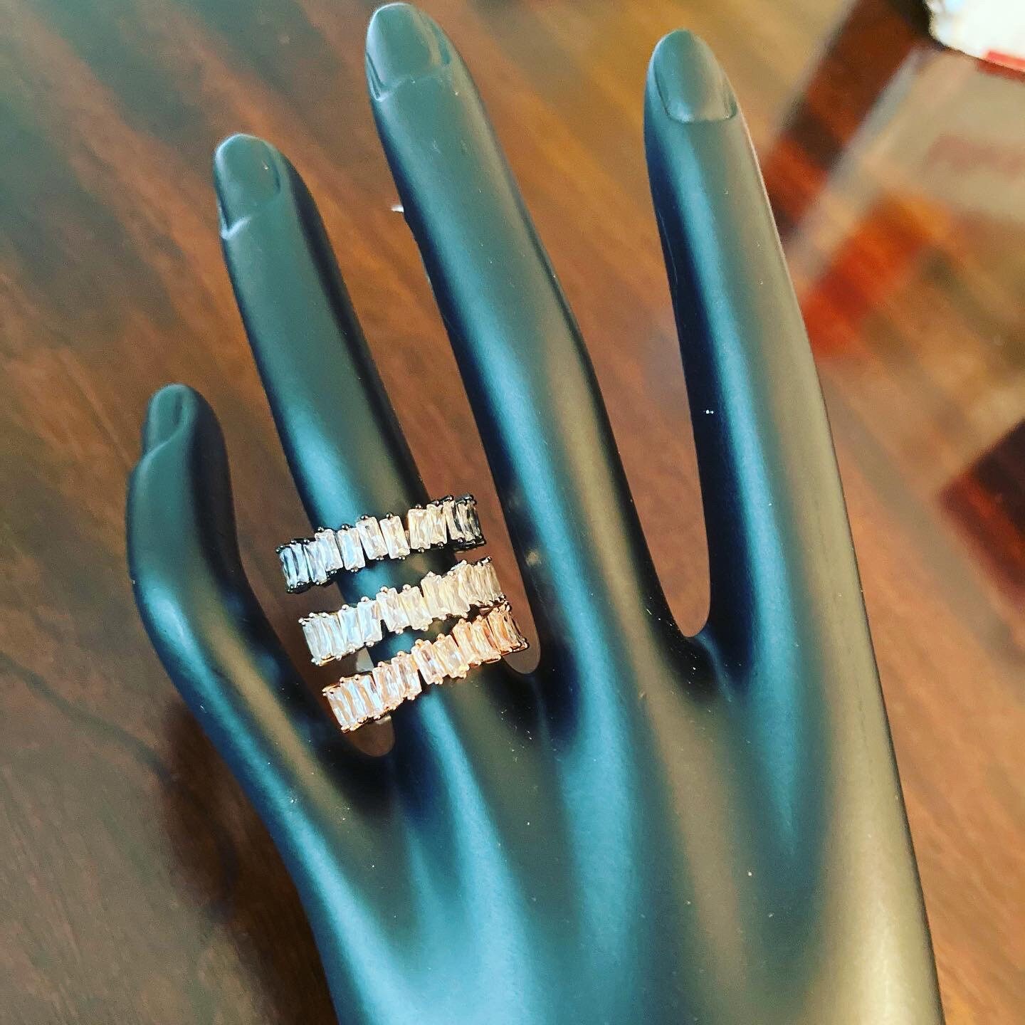 Baguette eternity band in sterling silver