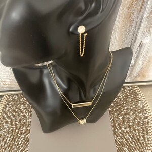 Chain Earrings With Cubic Zirconia in Sterling Silver