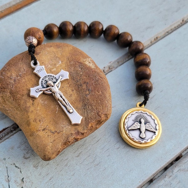 Wooden Confirmation Decade Pocket Rosary--Handmade in USA