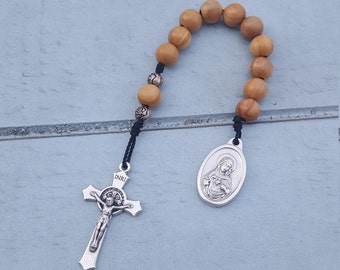 Custom Olive Wood Pocket Decade Rosary PACK of 1, 3, or 5--Handmade in USA