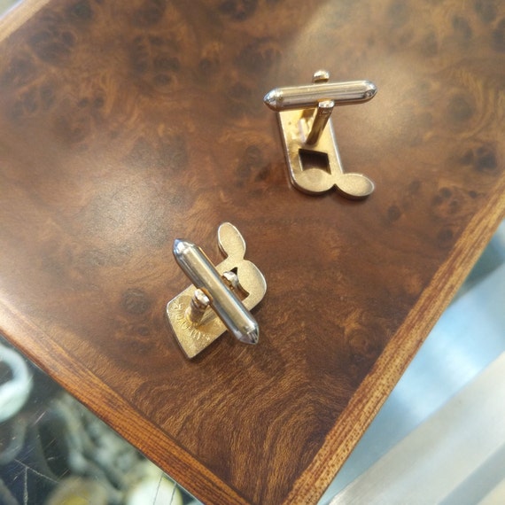 SWANK Gold Tone and Black Musical Notes Cufflinks - image 4