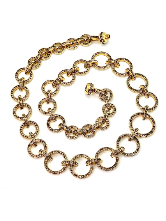 Vintage Valentino "V Night" Long Gold Chain Link N