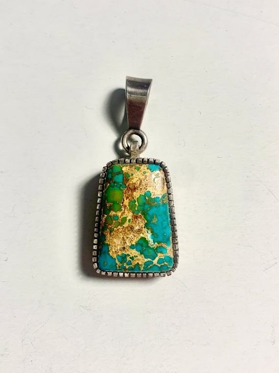 Harry Morgan Sterling Silver Turquoise Pendant