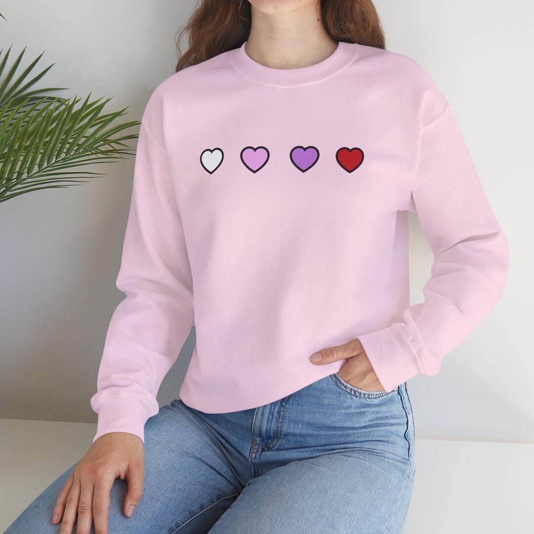 Heart Pattern Valentine Ribbed Knit Sweater
