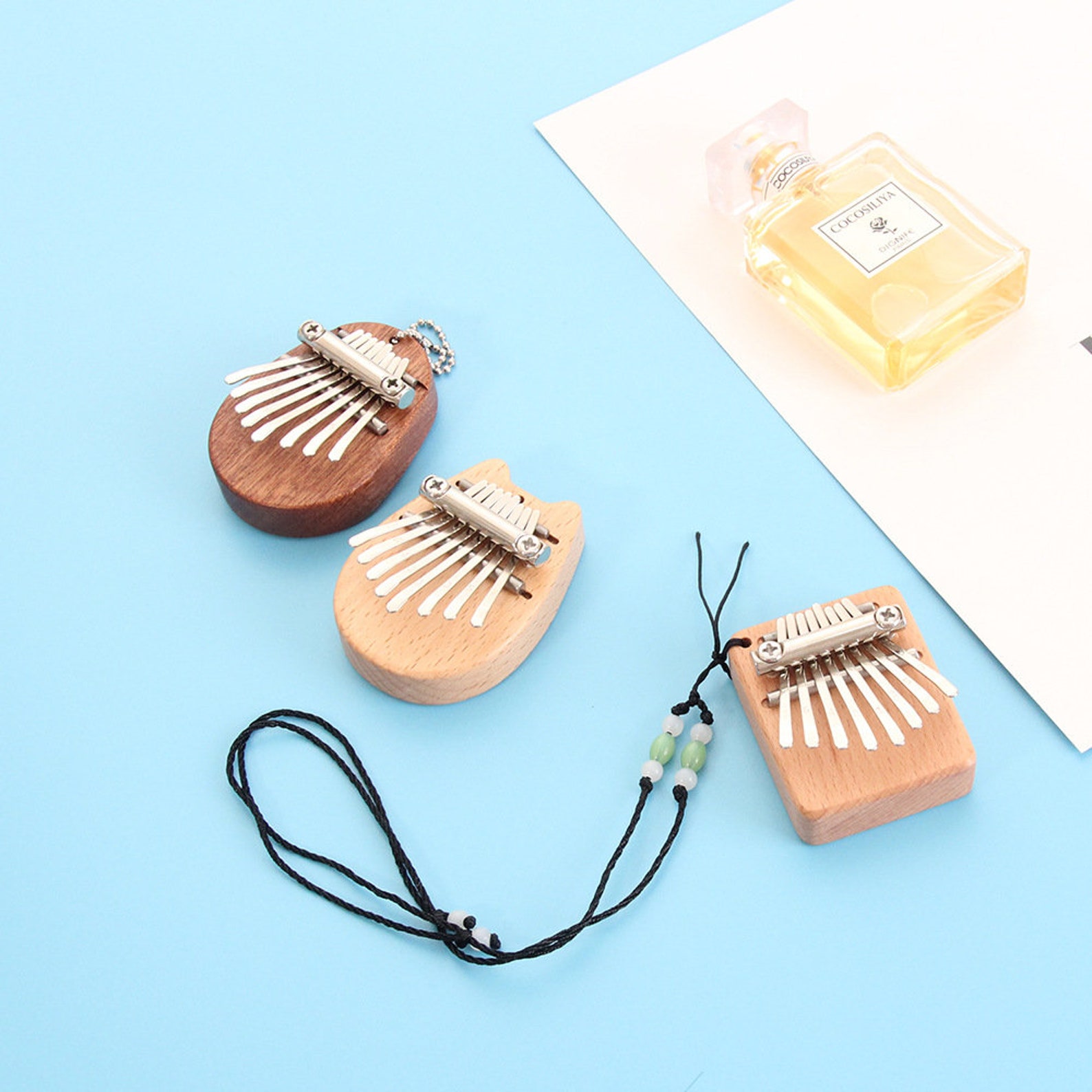 Mini Kalimba Pocket Size Thumb Piano Solid Wood 8 Keys Etsy