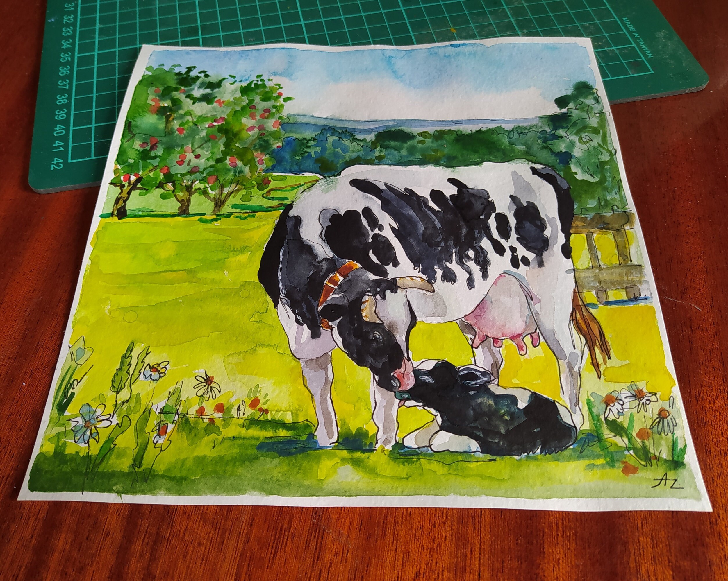 Dairy Cow Painting Farm Animal Original Art Wisconsin | Etsy