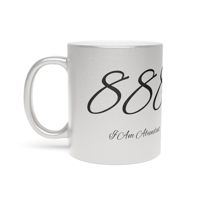 888 Soy Abundante ~Taza Metálica (Plata\Oro) imagen 2