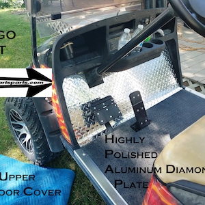 Fits Ezgo TxT/medalist golf cart Polished Aluminum Diamond Plate UPPER Floor 1995 to 2013