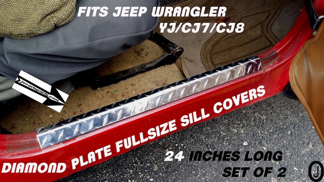 Fits Jeep Wrangler YJCJ7CJ8 Aluminum Diamond Plate Sill Covers 24