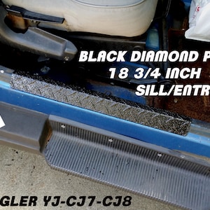 Fits 1976-95 Jeep Wrangler YJ-CJ7 Black Diamond Plate Door Entry Guards 18 5/8