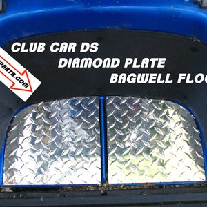 Fits Club Car DS Golf Cart Highly Polished Aluminum Diamond Plate 2 pc. Bagwell floor