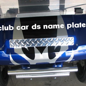 Fits Club Car ds golf cart highly Polished Aluminum Diamond Plate Name Cover Plate