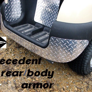 Fits Club Car PRECEDENT golf cart Aluminum Diamond plate Rear  BODY ARMOR
