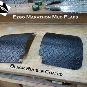 Fits Ezgo Marathon Golf Cart Powder Coated Aluminum Diamond Plate Mud Flaps /Guards