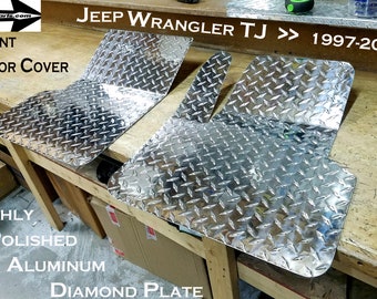 Fits Jeep TJ Wrangler Aluminum Diamond Plate Front Floor Covers