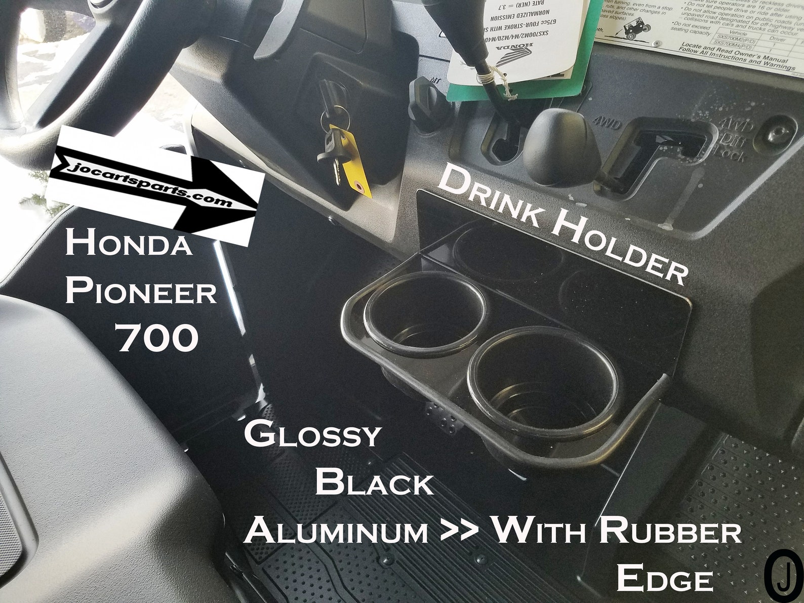 Honda Pioneer 700 Black Coated Aluminum Dash Jumbo Cup Holder Etsy
