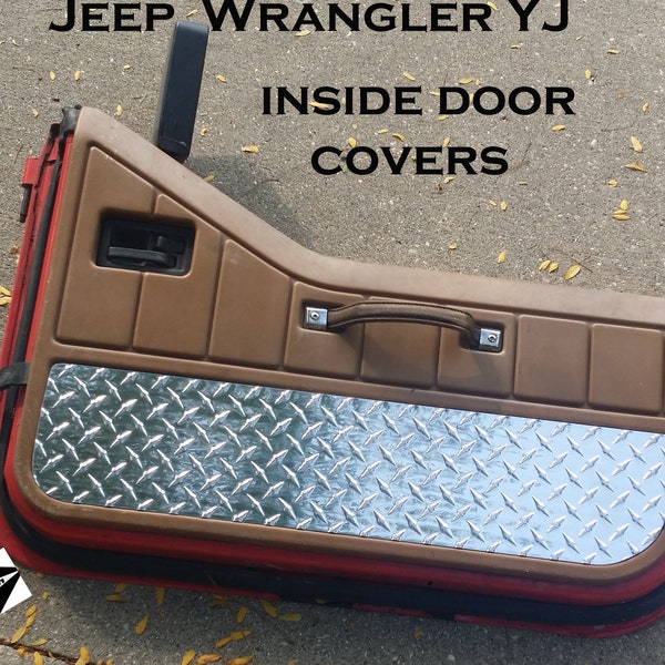 Fits Jeep YJ Wrangler Aluminum Diamond Plate Interior Half Door Covers 1987-95