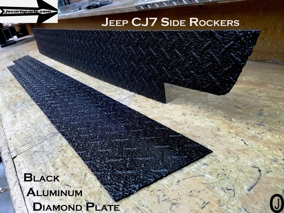 Fits Jeep CJ7 Black Rubber Coated Aluminum Diamond Plate Side ROCKER PANEL SET Etsy