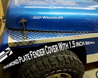 Fits JEEP Wrangler TJ Aluminum Diamond Plate Fender Top Covers With 1.5 inch BEND