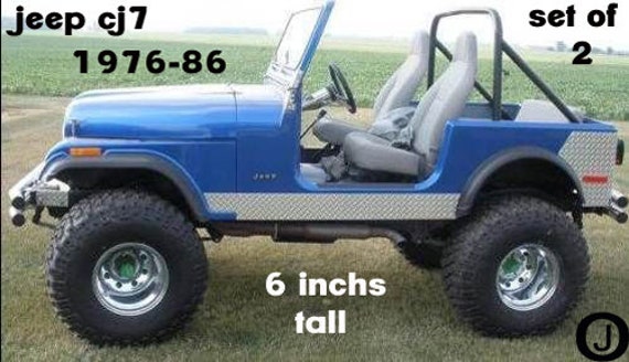 Fits Jeep CJ7 Highly Polished Aluminum Diamond Plate Side Rocker