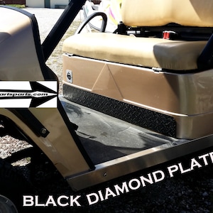 Fits Ezgo TxT Golf Cart black Rubber Coated Aluminum Diamond Plate Kick Panel