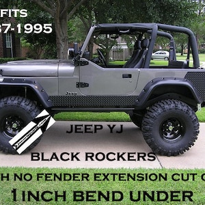Black Diamond Plate Floor Boards For Jeep Wrangler YJ (1987-1995) - Bed Liner Coated