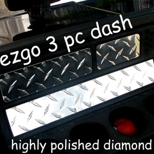Fits Ezgo txt Golf Cart 3 pc Highly polished Aluminum Diamond Plate Dash Cover Set