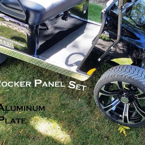 Fits Ezgo TxT Valor Golf Cart Aluminum Diamond Plate Side Rocker set 2014 to 2022