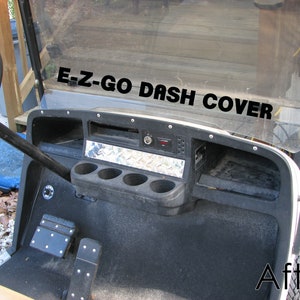 Fits Ezgo Txt & Marathon Golf Cart Highly Polished Aluminum Diamond Plate Dash Cover