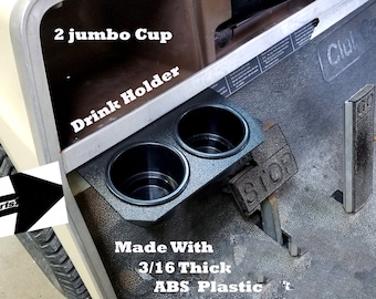 Fits Ezgo TxT 2 Jumbo Cup Drink Holder Made 3/16 Thick Abs Plastic