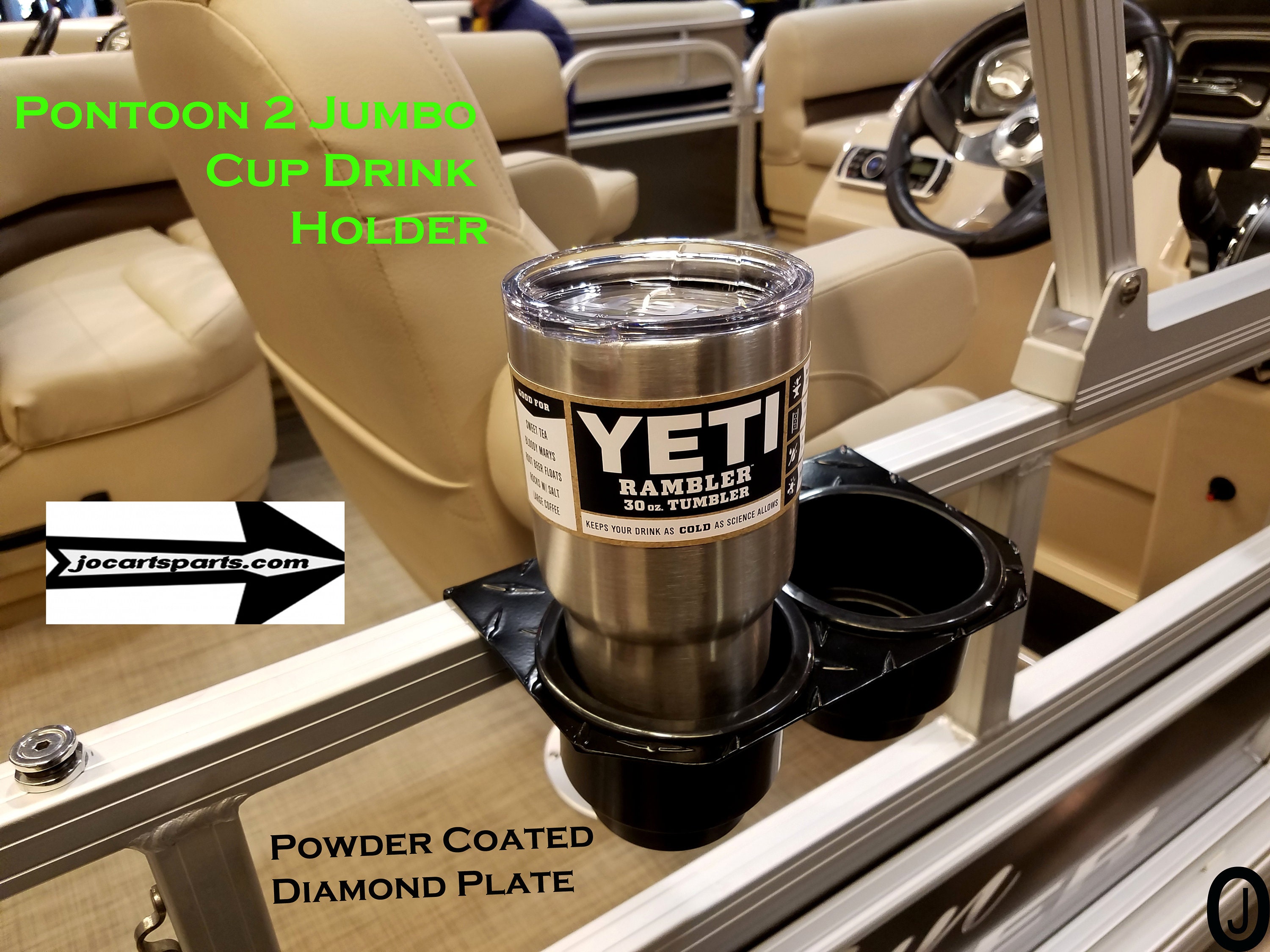 Pontoon Boat 2 JUMBO Cup Drink Holder Black Aluminum Diamond Etsy