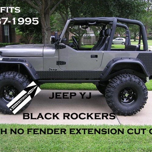 Fits Jeep YJ Black Aluminum Diamond Plate Side Rocker Panels - Etsy
