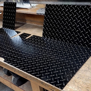 Fits Yamaha G1 golf cart Powder Coated Aluminum Diamond Plate 3 pcs.Floor Cover