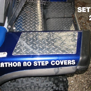 Fits Ezgo Marathon Golf Cart Highly Polished Aluminum Diamond Plate NO STEP COVERS
