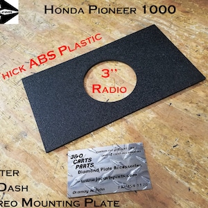 Fits Honda Pioneer 1000 Center Dash ABS Blank Mounting Cover For 3&quot; Radio & Gauges