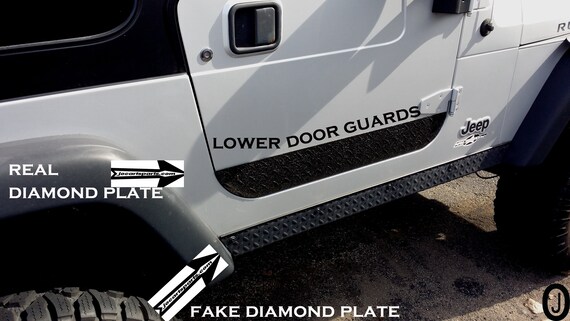 Fits Jeep Wrangler YJ or TJ Rubber Coated Alum Diamond Plate Lower