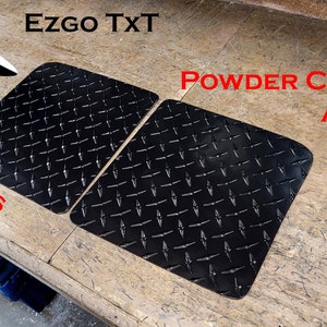 Fits Ezgo TXT Golf Cart Powder Coated Aluminum Diamond Plate BagWell Floor Covers