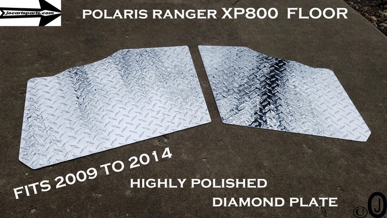 May include: Two silver diamond plate floor panels for a Polaris Ranger XP800. The panels are highly polished and fit 2009 to 2014 models.