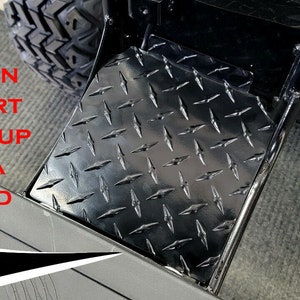 Fits Evolution Golf Cart Back-up Camera Cover in Powder Coated Aluminum Diamond Plate